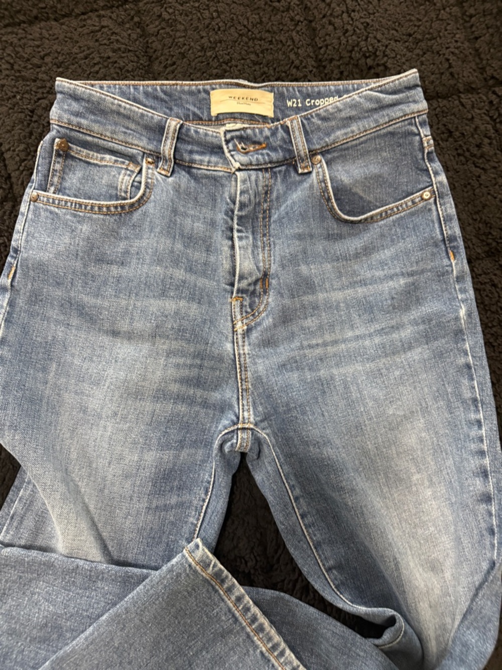 Weekend Max Mara Cropped Cigarette Jeans Size 6 Light Wash Denim